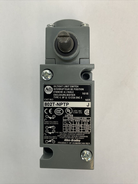 ALLEN BRADLEY 802T-NPTP SER J OILTIGHT LIMIT SWITCH