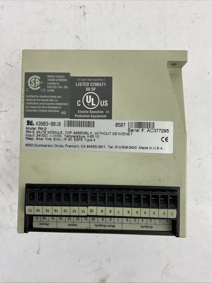 STI 43983-0010 RM-3 MUTE MODULE INPUT 24VDC