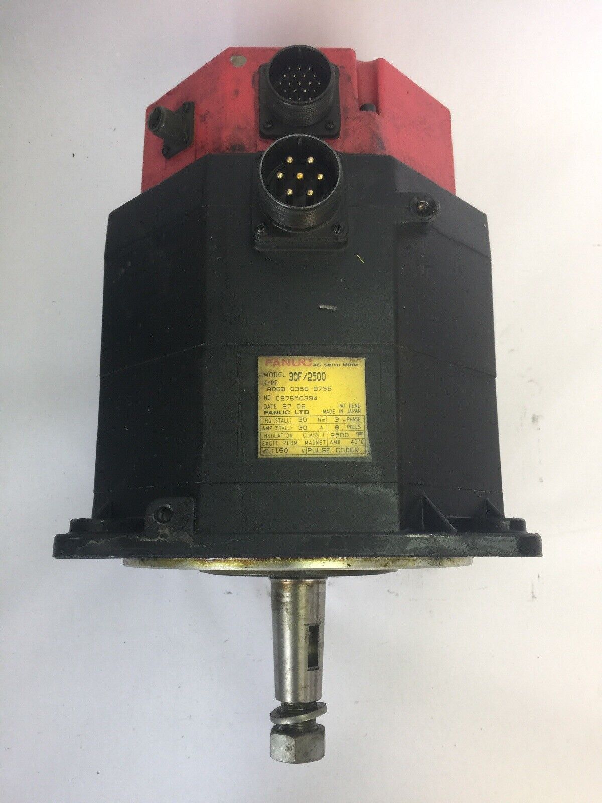 FANUC 30F/2500 A06B-0358-B756 AC SERVO MOTOR 150V 30A 3 PHASE 8 POLES 2500 RPM