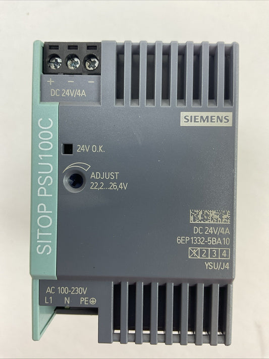 SIEMENS 1P 6EP1332-5BA10 SITOP PSU100C POWER SUPPLY OUTPUT 24VDC 4A
