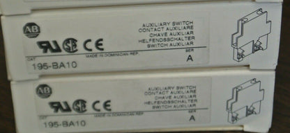 LOT of 2 / ALLEN-BRADLEY 195-BA10 AUXILIARY SWITCH / AUX. CONTACT / NEW SURPLUS