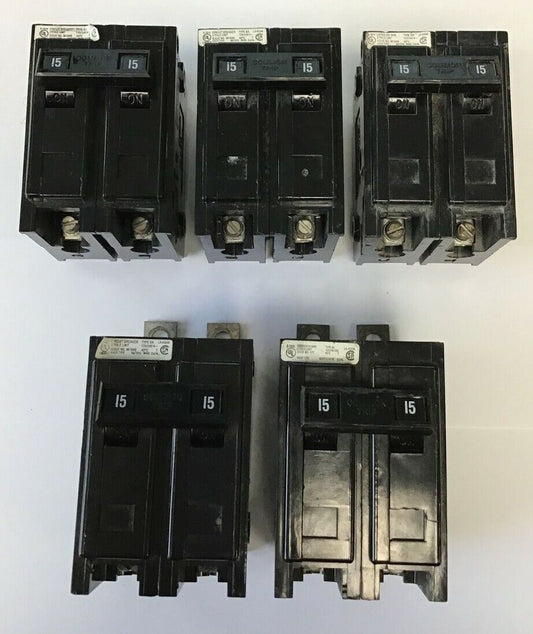 CUTLER HAMMER BA215 QUICKLAG CIRCUIT BREAKER 15A, 2POLE***LOTOF5***