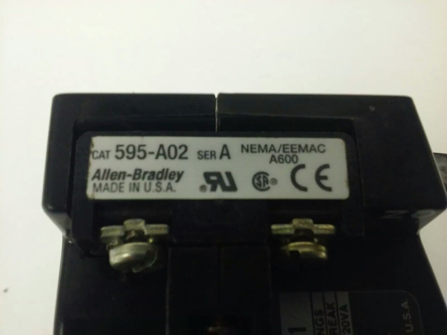 ALLEN BRADELY 42185-804-01, 595-A02 SER. A, OVERLOAD RELAY, 600V, NEMA600