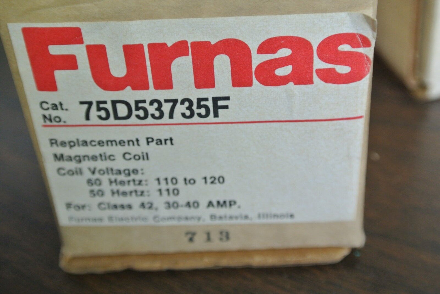 FURNAS 75D53735F MAGNETIC COIL 110/120V, 50/60Hz for CLASS 42 30-40A NEW SURPLUS