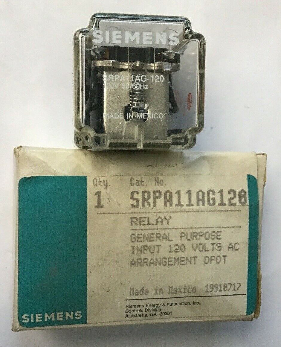 SIEMENS SRPA11AG-120 RELAY GENERAL PURPOSE 120VAC 50/60HZ