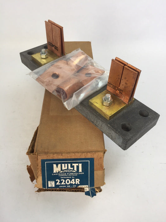 MULTI UNION 2204R CARTIDGE FUSE HOLDER COMPOSITE BASE 201-400AMPS 250V M400A
