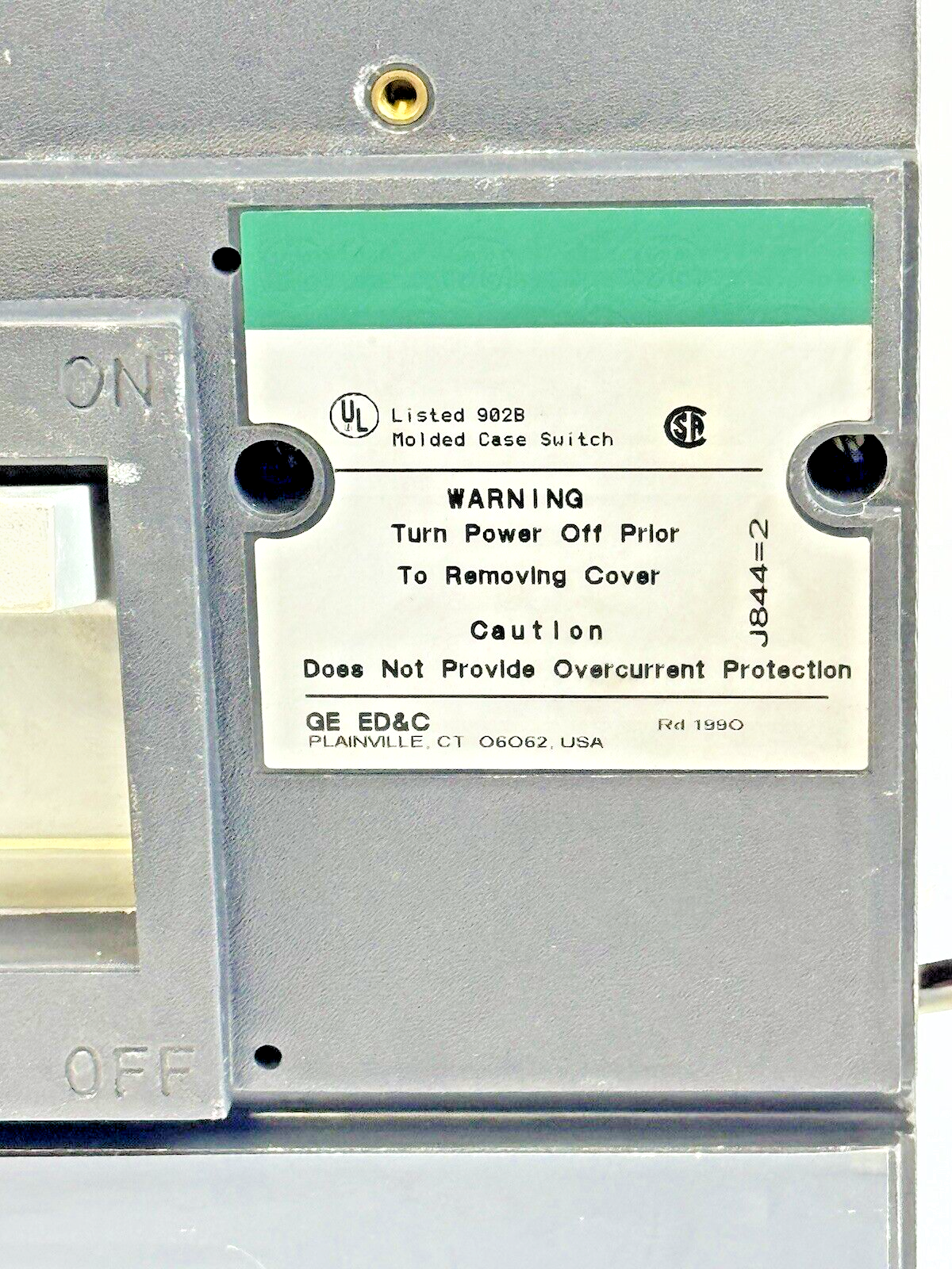 GE - TJK636Y600 - MOLDED CASE SWITCH W/ AUXILIARY SWITCH- 3 POLE/600VAC/600A
