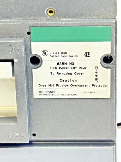 GE - TJK636Y600 - MOLDED CASE SWITCH W/ AUXILIARY SWITCH- 3 POLE/600VAC/600A