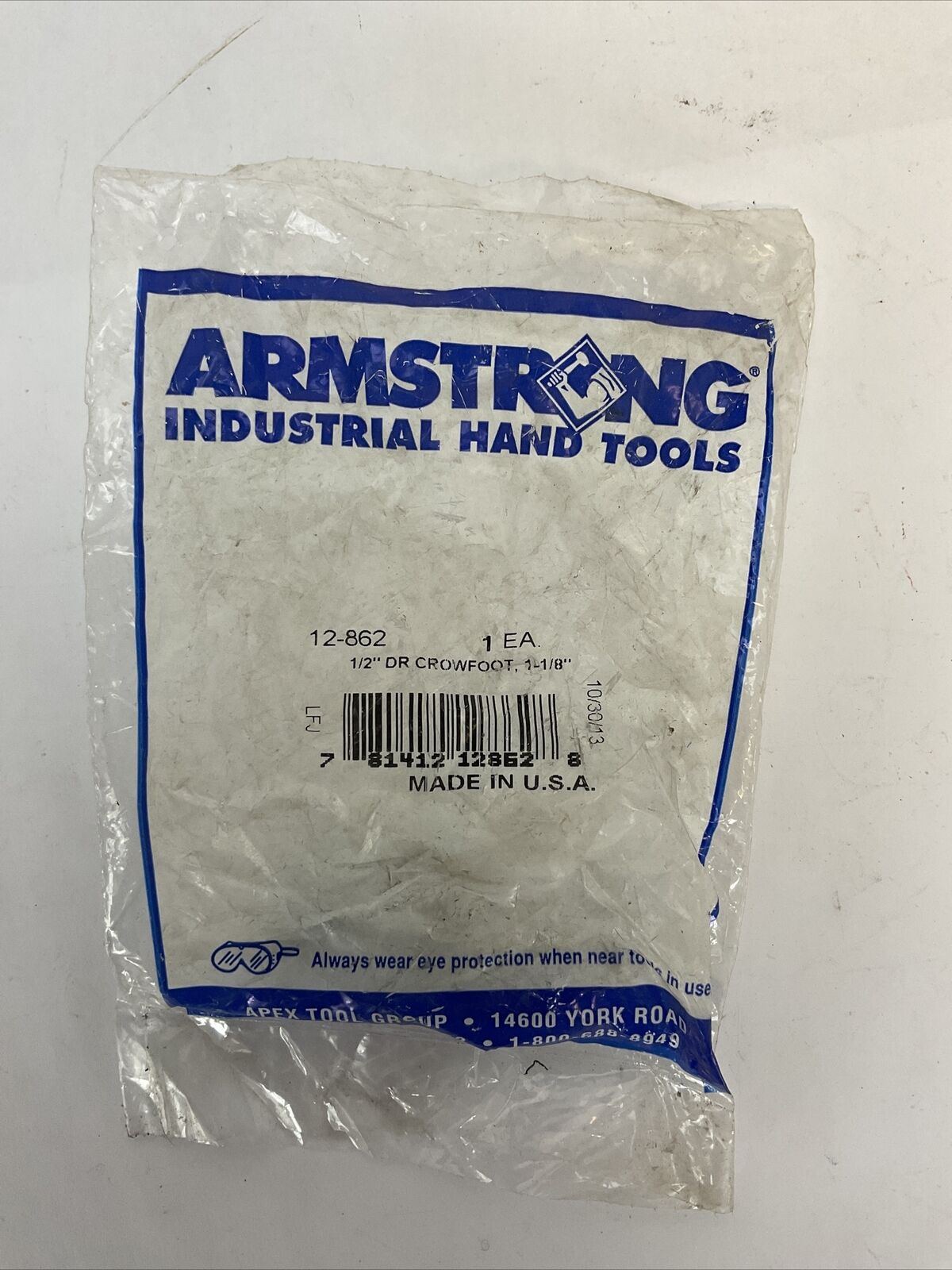 ARMSTRONG INDUSTRIAL HAND TOOLS 12-862 1/2" DR CROWFOOT 1-1/8"