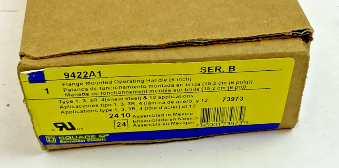 SQUARE D 9422A1 FLANGED MOUNTED  OPERATING HANDLE SER.B 6IN