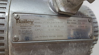 BAILEY LEVEL TRANSMITTER PTSDLD1A11B100 PLATINUM 4-20MA 235PSI 12-42V