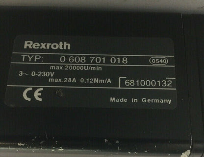 REXROTH 0608701018 DRIVE SPINDLE 0608720040 NUT RUNNER 0608801004 OFFSET DRIVE