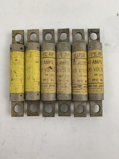 Economy Fuse RFC40 40A 600V Fuse "Lot of 6"