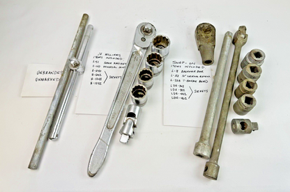 SNAP-ON / JH WILLIAMS - SOCKET SET - AMAZING PIECES - SEE FULL DESCRIPTION BELOW