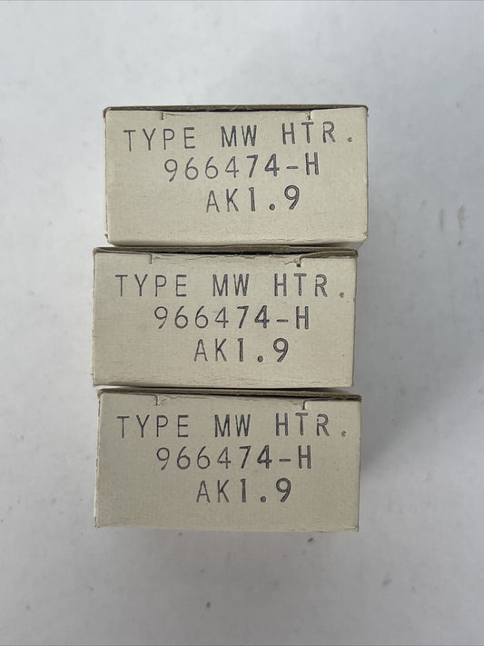 WESTINGHOUSE AK1.9 TYPE MW OVERLOAD RELAY HEATERS (LOT OF 3)