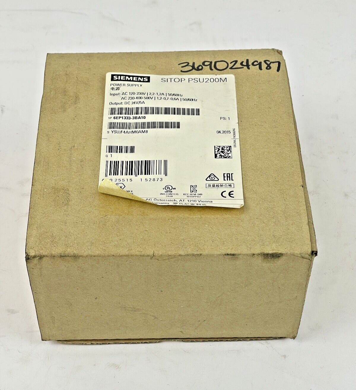 SIEMENS - 6EP1333-3BA10 - STABILIZED POWER SUPPLY UNIT - SITOP PSU200M