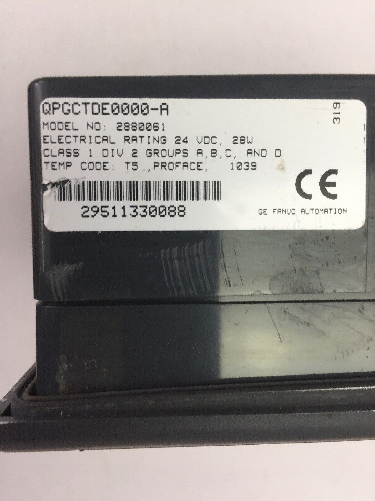 TOTAL CONTROL QPGCTDE0000-A QUICK PANEL MONITOR 24VDC 28W