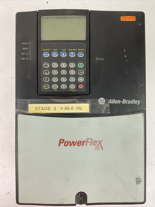 ALLEN BRADLEY 20AD011A3AYNANNN AC DRIVE SER A FIRMWARE 2.009 20-HIM-A3 FW V3.005