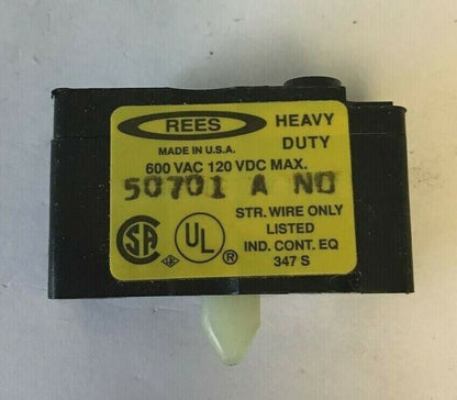 REES 50701-000 CONTACT BLOCK A 600VAC 120VDC HEAVY DUTY ****LOTOF4****