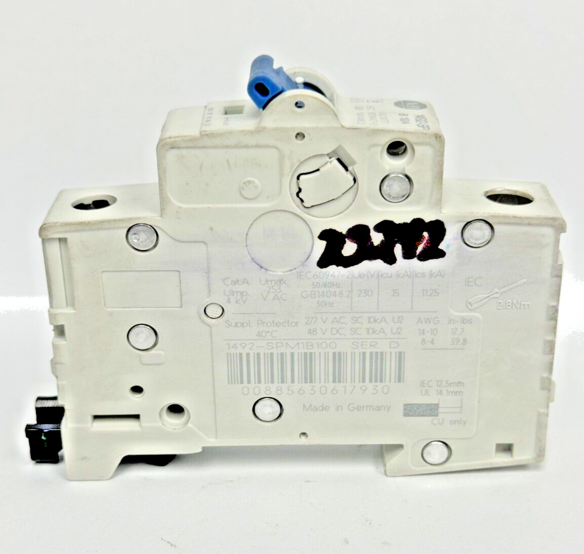 ALLEN-BRADLEY - 1492-SPM1B100 SER. D - CIRCUIT BREAKER - 1 P, 10 A, 277 V