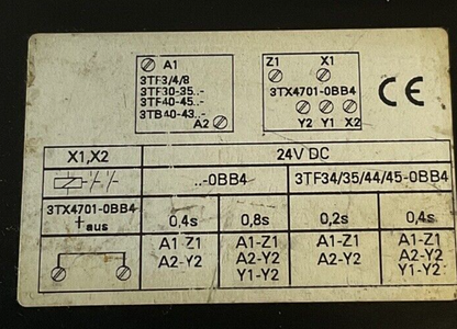 SIEMENS 3TX4701-0B DELAYER 24VDC