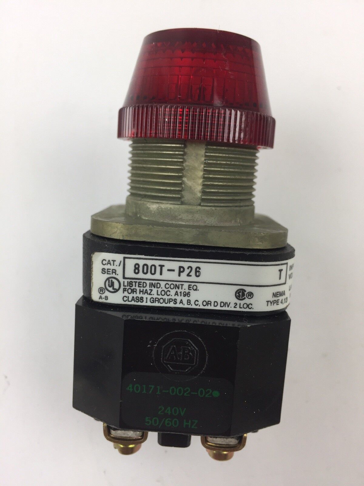 ALLEN BRADLEY 800T-P26 PILOT LIGHT 240V 50/60HZ