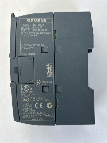 SIEMENS 6ES7 231-5QD30-0XB0 SIMATIC S7-1200 THERMOCOUPLE MODULE SUPPLY 24VDC