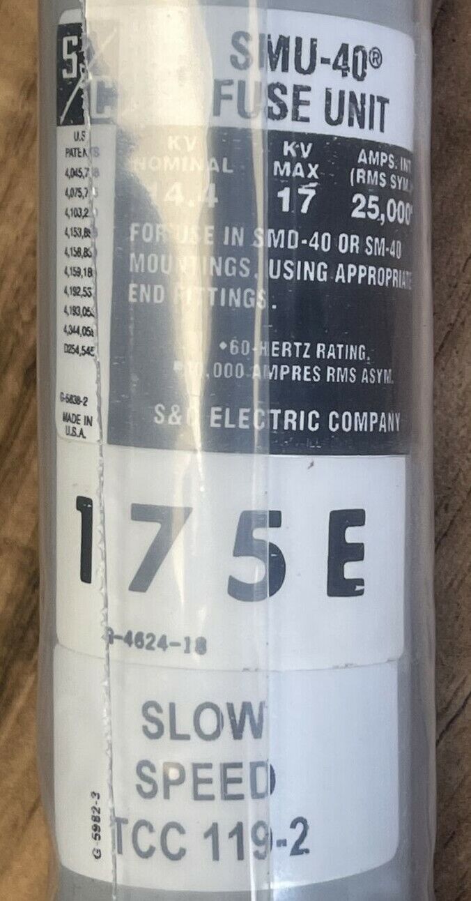 S&C 832175 SMU-40 FUSE UNIT 17KV 175E AMP