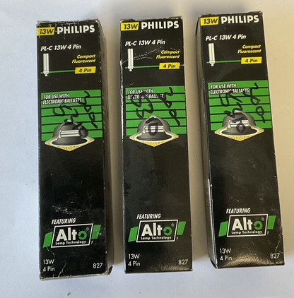 PHILIPS PL-C FLOURESCENT BULB 13W 4PIN ***LOTOF3***