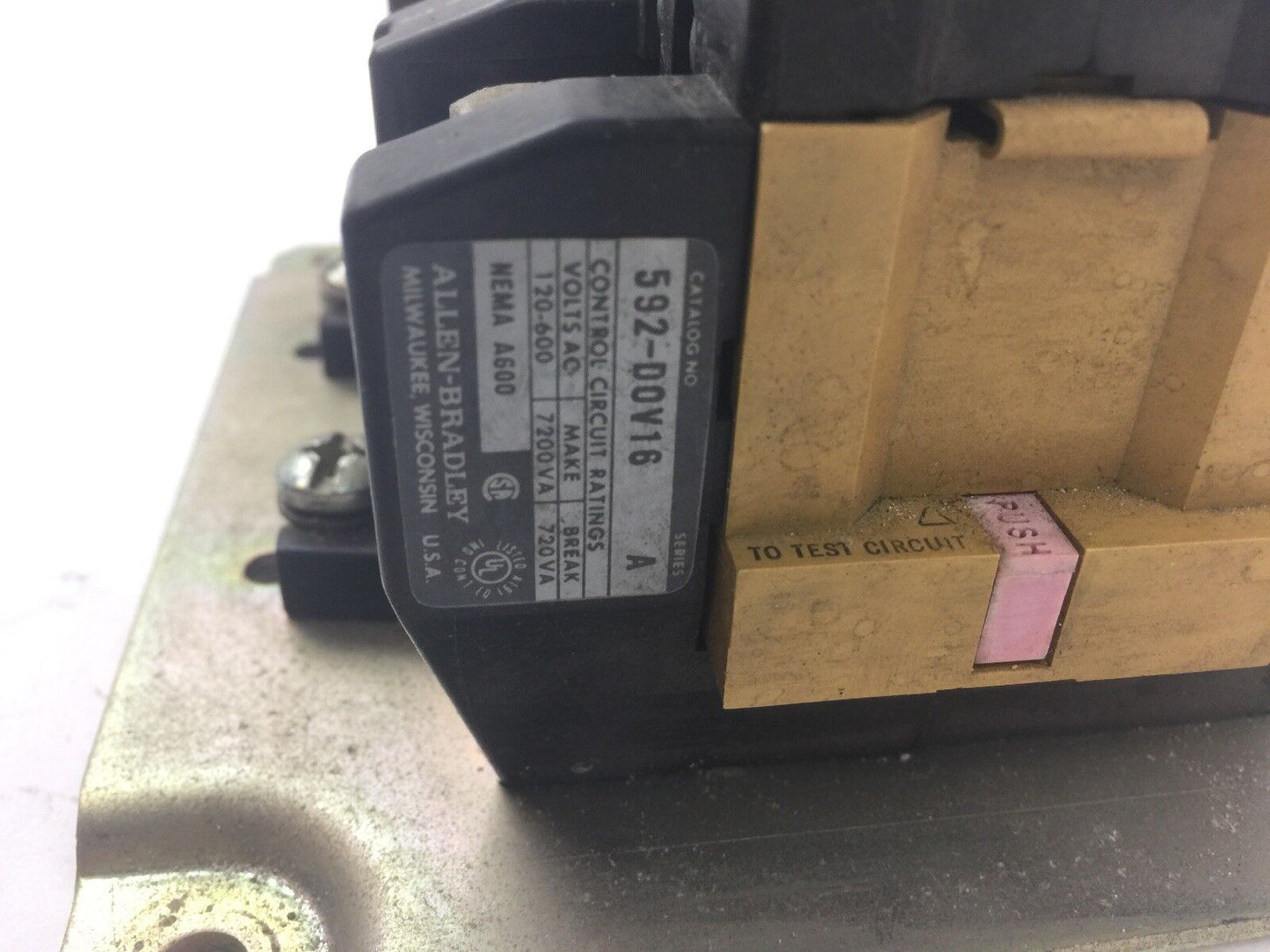 ALLEN BRADELY 592-D0V16 OVERLOAD RELAY SER A 120-600VAC