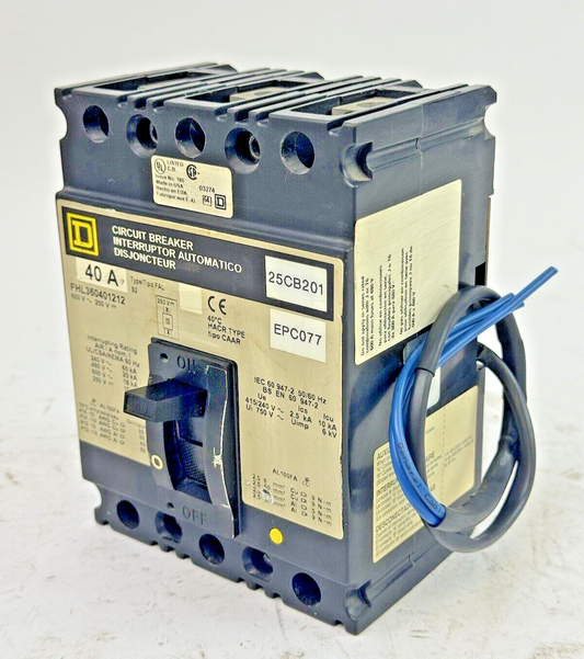 SQUARE D - FHL360401212 - MAG-GARD CIRCUIT BREAKER W/ AUX - 40A/3 POLE/600VAC
