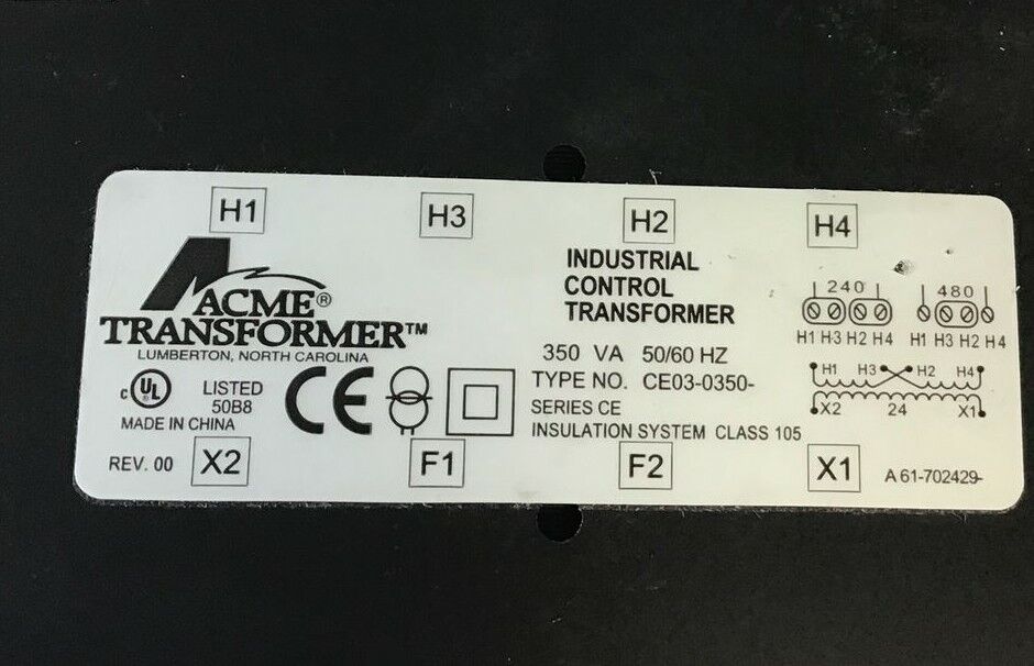 ACME TRANSFORMER CE03-O350 TRANSFORMER 350VA 50/60HZ SER.CE REV.00