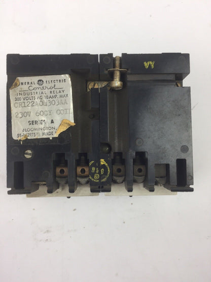 GE CR122A04303AA RELAY 300 VAC 10 AMP MAX 230V 60CY COIL