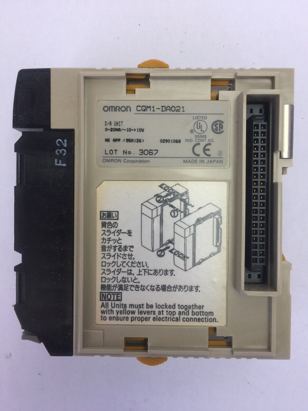 OMRON CQM1-DAO21 D/A UNIT 0-20mA/-10-+10V