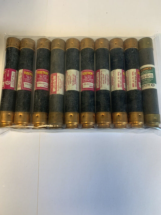 Lot of 10 Assorted 5 6/10A 600V Fuses