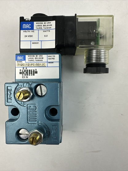 MAC 712C-12-PI-501JC SOLENOID VALVE 150PSI 24VDC 6.0W