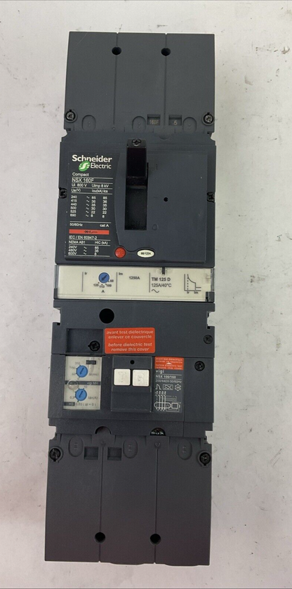 SCHNEIDER NSX 100-160-250 F/N/H/NA CIRCUIT BREAKER NSX 160F 600VAC 88/125A