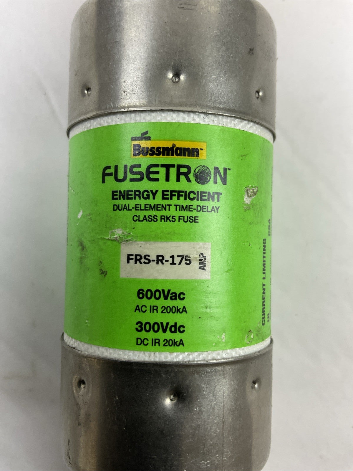 BUSSMANN FRS-R-175 600VAC 300VDC 175AMP CLASS RK5 FUSE DUAL-ELEMENT TIME-DELAY