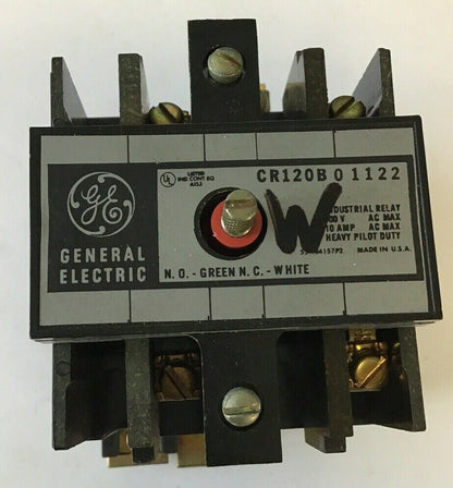 GENERAL ELECTRIC CR120B01122 INDUSTRIAL RELAY 600VACV 60HZ 10A