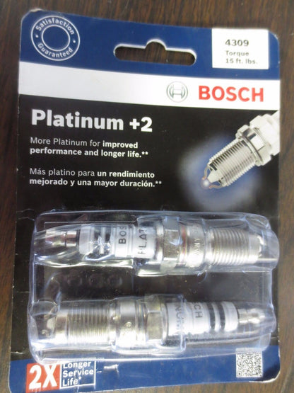 BOSCH 4309 PLATINUM +2 SPARK PLUGS - NEW SURPLUS in ORIGINAL TWIN PACK