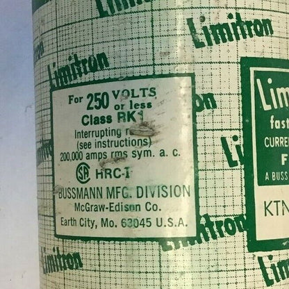 LIMITRON KTN-R 450 FAST ACTING FUSE 450AMP 250VAC CLASS RK1