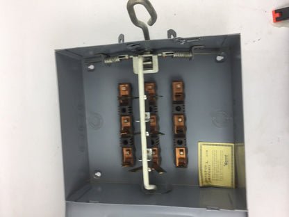 GENERAL SWITCH 63DU SAFETY SWITCH VOLTS 240 AC 60 AMP 3 POLE TYPE: D'BLE THROW