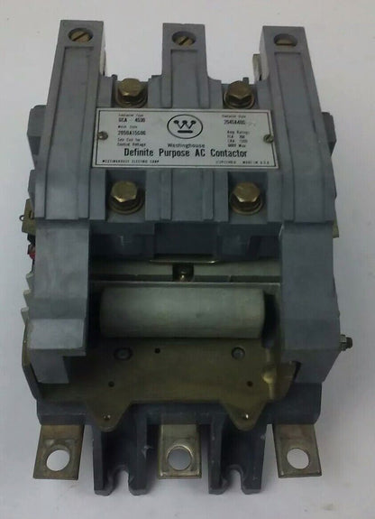 WESTINGHOUSE GCA4530 AC CONTACTOR, 600V MAX, FLA 260A-LRA 1500A, 120V COIL, USED