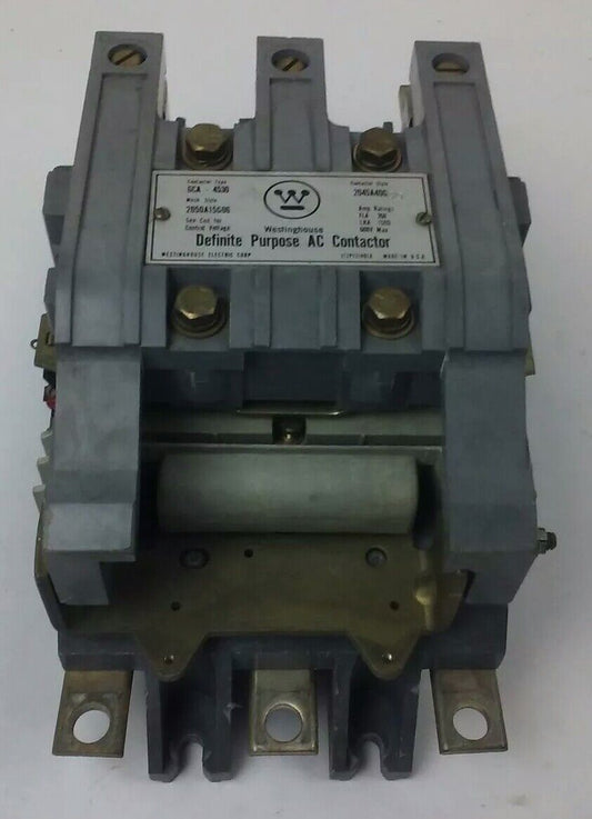 WESTINGHOUSE GCA4530 AC CONTACTOR, 600V MAX, FLA 260A-LRA 1500A, 120V COIL, USED