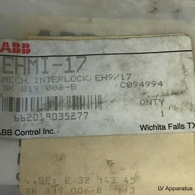 ABB EHMI-17 MECHANICAL INTERLOCK SK 819 006-B