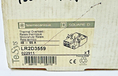 TELEMECANIQUE / SQUARE D - LR2D3559 - THERM OVERLOAD RELAY - 3POLE/600VAC/48-65A