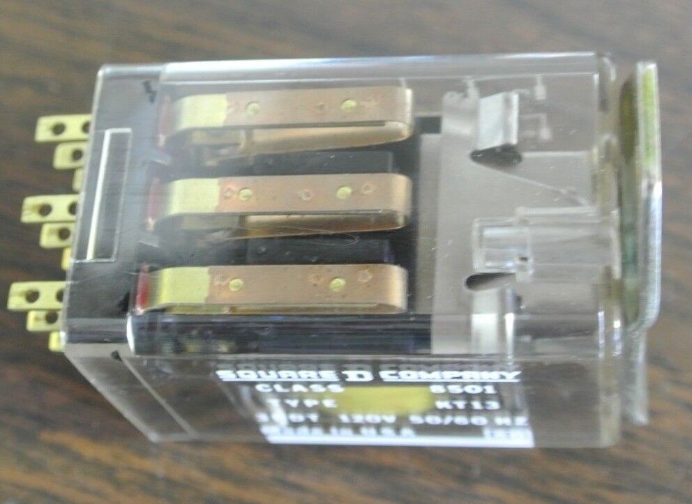 SQUARE D  8501 KT-13 GENERAL PURPOSE RELAY 3PDT, 10A, 120VAC RES. - NEW SURPLUS