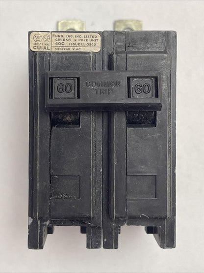WESTINGHOUSE QBHW2060TM QUICKLAG CIRCUIT BREAKER 60AMP 120/240VAC 2POLE