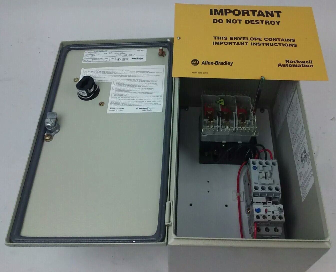 ALLEN BRADLEY 112-C09ABDA1E SER. A, COMBINATION MOTOR CONTROLLER, 3PH, TYPE 1