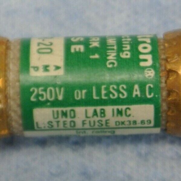 BUSS KTN-R-20 LIMITRON CLASS RK1 FAST-ACTING FUSE / 20A / 250V / NEW SURPLUS